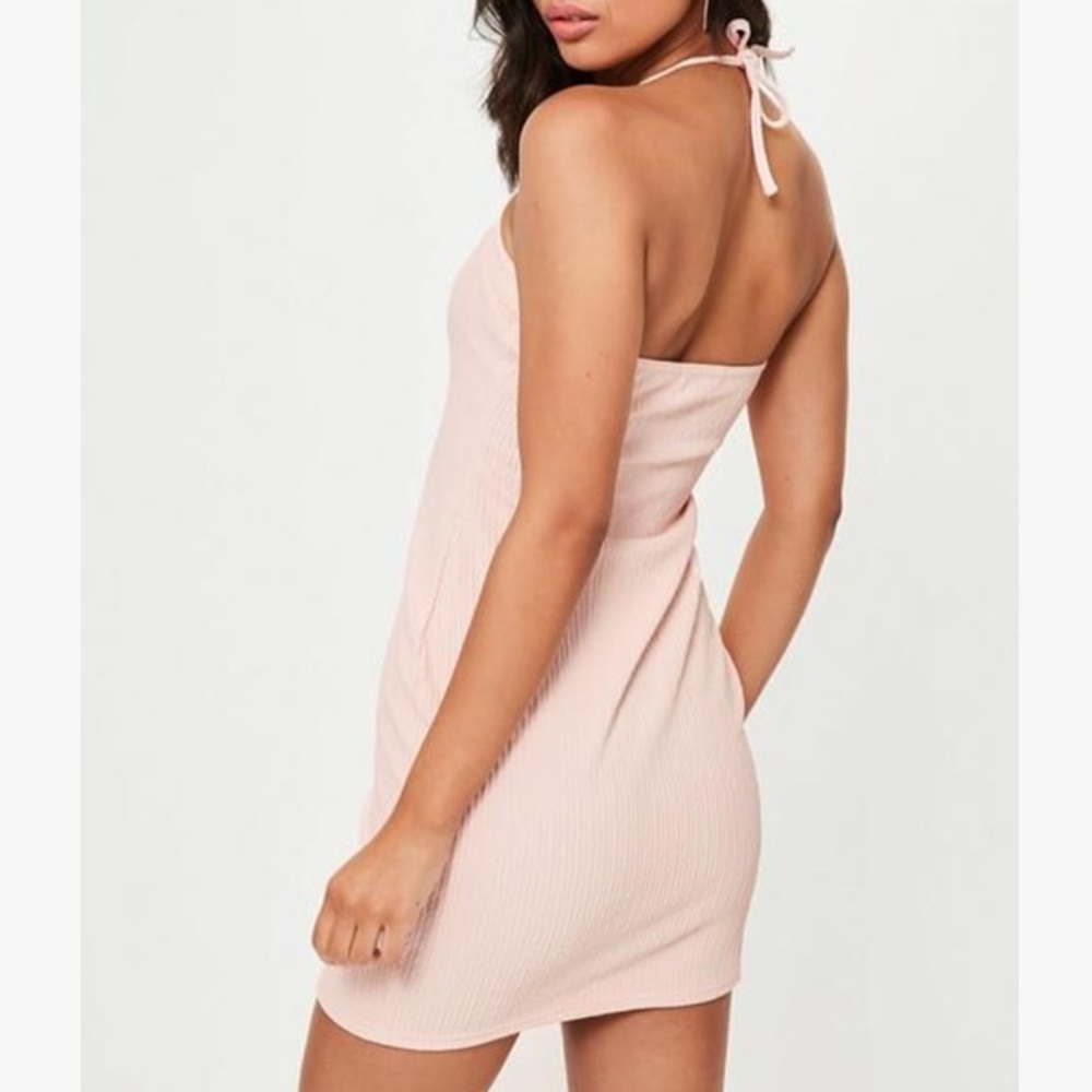 Peach Halter Bodycon Dress